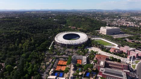 Beautiful-Establishing-Drone-Shot-Above-Olympic-Stadium-in-Rome