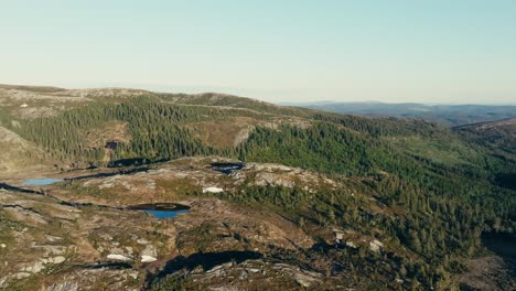 Mjovatnet-See-Mit-Grünem-Wald-In-Rissa,-Indre-Fosen,-Norwegen