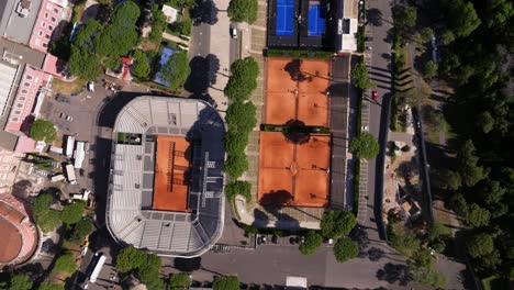 Top-Down-Drone-Shot-Above-Rome's-Foro-Italico-on-Beautiful-Day