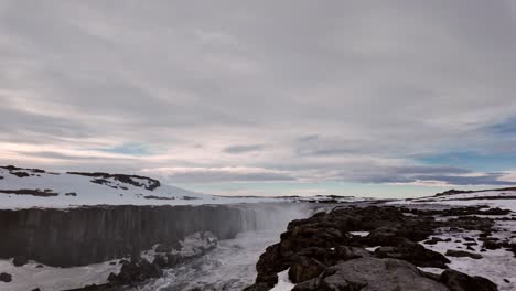 A-wide-shot-of-Selfoss-Waterfall,-Iceland