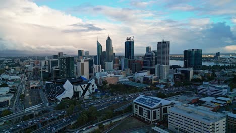 Perth-Skyline-In-Western-Australia---Drone-Shot