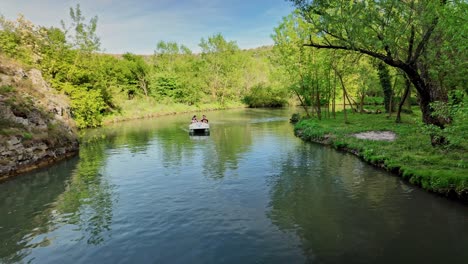 Pedalo-boat,-water-recreation-holiday-fun-on-scenic-Zlatna-Panega-River