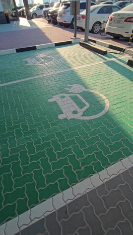 An-EV-charging-station-has-been-installed-in-a-residential-area-in-Dubai,-United-Arab-Emirates