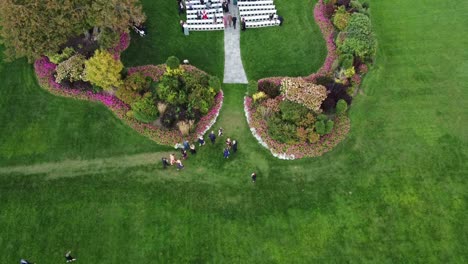 Aerial-shot-of-wedding-at-Gazebo