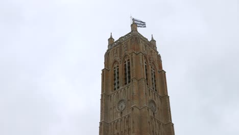 Flag-raised-at-the-Frances-Le-beffroi-monument-in-Dunkerque