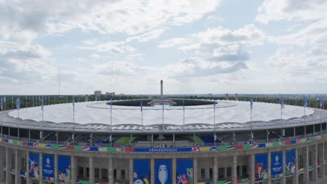 EURO2024-UEFA-Berlin-Stadium-Olympic-Rings-Flags-Entrance-Football-Soccer