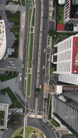 Bird's-eye-view-of-the-Santa-Fe-area-of-CDMX,-captured-by-drone-in-vertical-mode