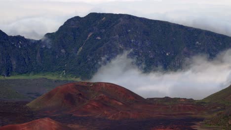 White-Clouds-Sitting-Low-Inside-The-Crater-Of-Haleakala-Volcano-In-Maui