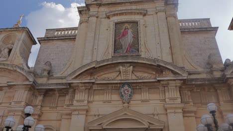 View-Of-The-Exterior-Architecture-Of-Basílica-De-San-Pablo-In-Rabat,-Malta