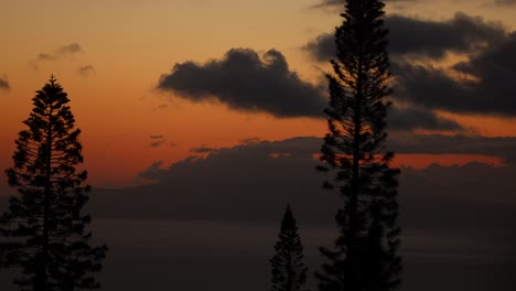 Zeitraffer-Des-Sonnenuntergangs-Auf-Der-Lanai-Insel