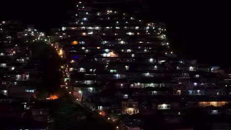 Aerial-view-of-night-on-Nepal-Van-Java-village,-Mount-Sumbing,-Indonesia