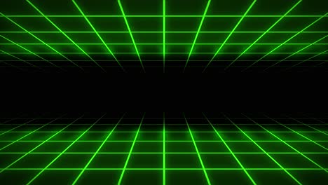 Neon-grid-3D-animation-tunnel-portal-lighting-glowing-bright-lines-background-seamless-loop-illusion-space-background-shapes-visual-effect-colour-lime-green