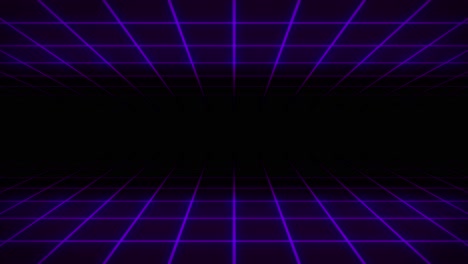 Neon-grid-3D-animation-tunnel-portal-lighting-glowing-bright-lines-background-seamless-loop-illusion-space-background-shapes-visual-effect-colour-purple