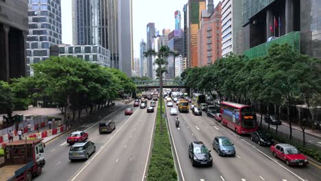 Verkehr-In-Der-Innenstadt-Von-Sheung-Wan-In-Hongkong