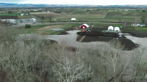 Luftaufnahmen-Von-überflutetem-Ackerland-Im-US-Bundesstaat-Washington