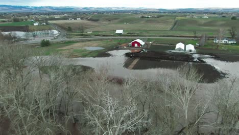 Imágenes-Aéreas-De-Tierras-De-Cultivo-Inundadas-En-El-Estado-De-Washington.