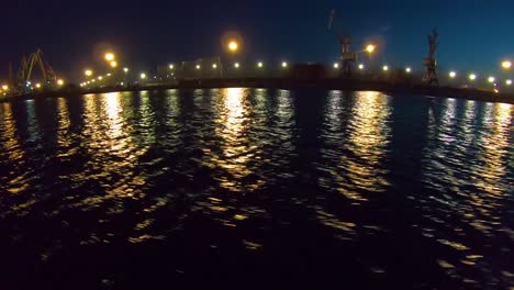 Freight-sea-port-at-night-time-lapse