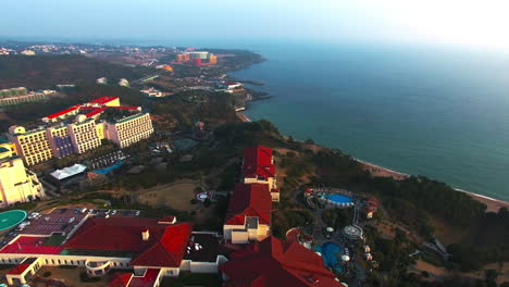 Corea,-Hotel-Shilla-De-La-Isla-De-Jeju,-Complejo-Turístico-Jungmun,-Disparo-De-Drone