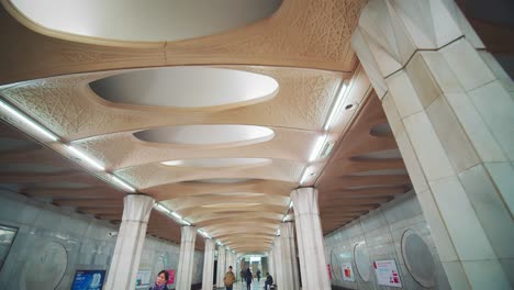 Column-decoration-at-Tashkent-underground-metro--Uzbekistan