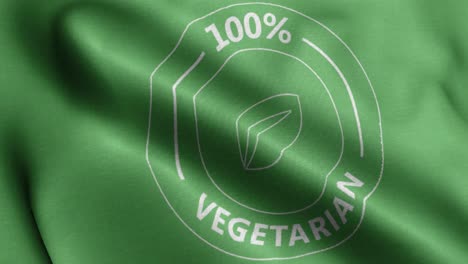 4k-3D-waving-flag-illustration-of-the-vegetarian-symbol-in-Green