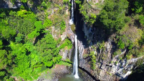 beautiful-aerial-view-with-drone-on-waterfall-Texolo-nearly-the-magic-town-of-Xico,-Veracruz,-Mexico