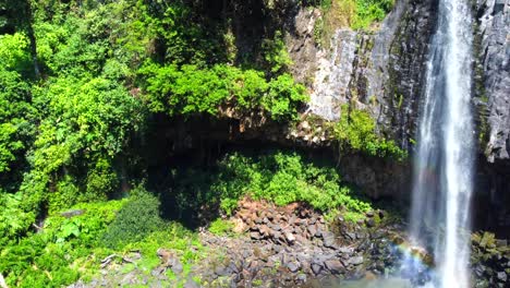 beautiful-aerial-view-with-drone-on-waterfall-Texolo-nearly-the-magic-town-of-Xico,-Veracruz,-Mexico