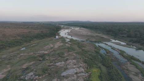 Soaring-drone-footage-shows-one-of-the-seasonal-rivers-in-the-South-African-bushveld