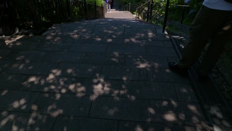 Cinematic-tilt-up-reveal-over-steps-leading-toward-Kamakura-in-Japan