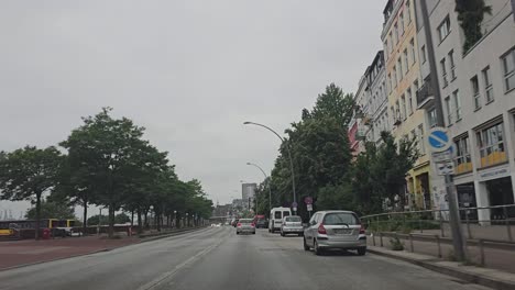 POV-wide-angle-footage-of-driving-in-the-city-centre