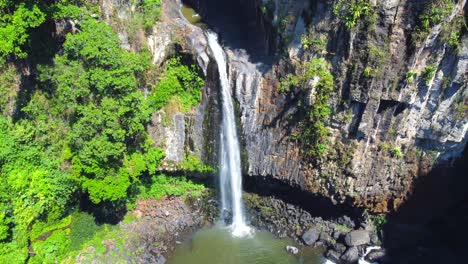 beautiful-aerial-view-with-drone-on-waterfall-Texolo-nearly-the-magic-town-of-Xico,-Veracruz,-Mexico