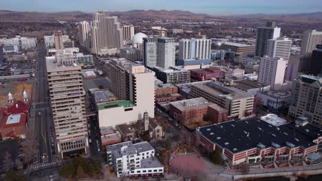 Aerial-View-of-Downtown-Reno,-Nevada-USA