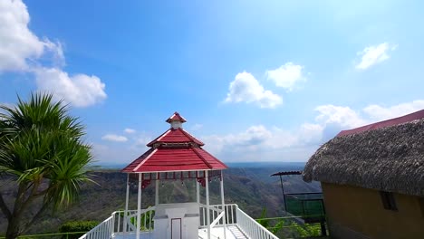 Schöne-Aussicht-Auf-Das-Öko-Villen-Cottage-Mit-Drohne-In-Tlaltetela,-Veracruz,-Mexiko