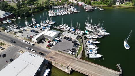 Yachts-Moored-Over-Bristol-Harbor-Marina-In-Panama-City,-Florida,-United-States