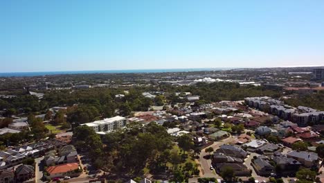 Joondalup,-Perth---Vista-Panorámica-Aérea-Sobre-El-Suburbio-Norte-Con-Fondo-Oceánico