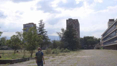 Abandoned-looking-National-Autonomous-University-of-Mexico,-outdoor-exterior