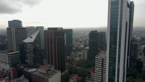 Barrio-Distrito-Central-Ciudad-De-México,-Drone-Aéreo,-Edificios-Comerciales