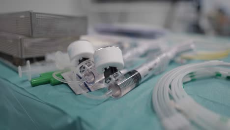 Closeup-shot-of-injection-tools-at-French-hospital-in-Cardiology-department