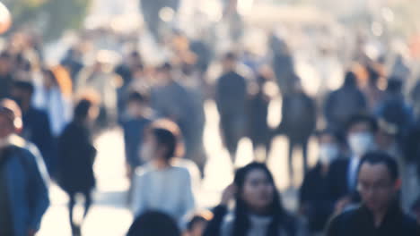 Slow-motion-of-unfocused-blurry-crowd-of-people-walking-in-the-street