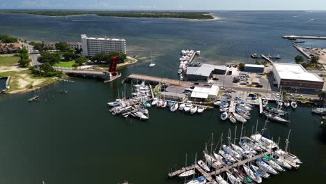 Moorings-Over-Bristol-Harbor-Marina-In-E-Beach-Drive,-Panama-City,-Florida-USA