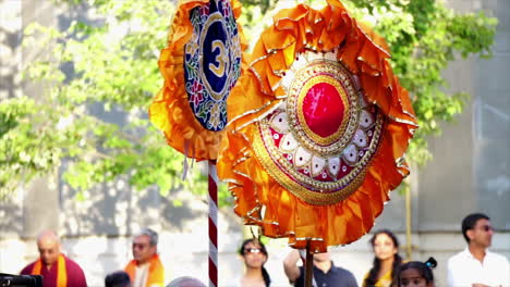 Religious-banners-with-Sanskrit-word-"Om"