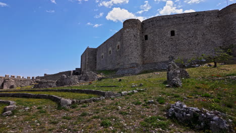 Chlemoutsi-Castle-Museum-in-Greece-on-a-sunny-day-with-no-people