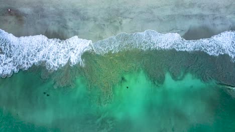 Powerful-waves-crash-on-Piha-Beach's-black-sand-in-New-Zealand