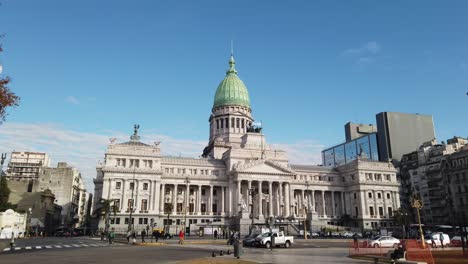 Establisher-famous-National-Congress-building-in-Buenos-Aires,-Argentina