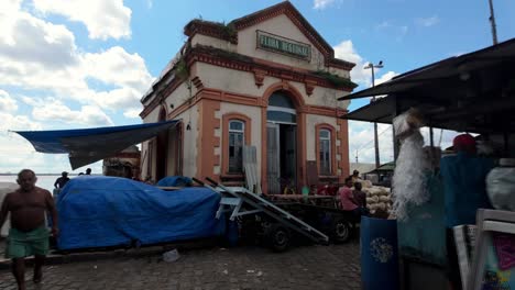 Brazil,-Belem,-The-Ver-o-Peso-Market-and-Surroundings:Scenes-from-the-daily-life-at-the-Açaí-market,-the-vibrant-hustle-and-bustle,-local-vendors,-and-the-rich-cultural-essence-of-the-marketplace