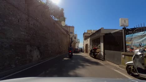 Scenic-Drive-on-the-Amalfi-Coast,-Campania-Region,-Italy,-Europe