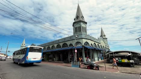 Brazil,-Belem,-The-Ver-o-Peso-Market-and-Surroundings:A-street-view-of-the-Ver-o-Peso-market,-highlighting-the-bustling-activity,-vibrant-stalls,-rich-cultural-atmosphere-of-this-iconic-marketplace