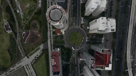 Mexico-City,-aerial-Santa-Fe-business-district,-Latin-America-tall-buildings