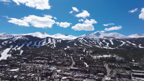 Disparo-De-Un-Dron-Sobrevolando-Las-Pistas-De-Esquí-De-Breckenridge,-Colorado