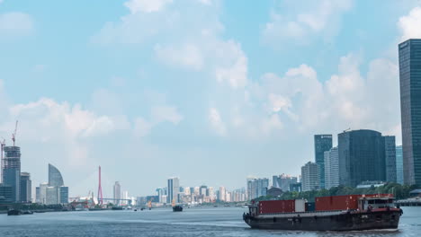 Shanghai-city-financial-district-skyline-and-river-scenery