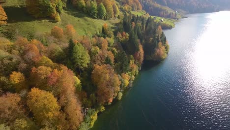 Drone-Aerial-Flight-Over-Switzerland-Lake